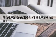 不沾电子游戏的文案短句（不玩电子游戏的名言）