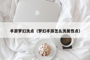手游梦幻洗点（梦幻手游怎么洗属性点）