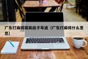广东打麻将搞笑段子粤语（广东打麻将什么意思）