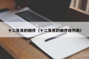 十二生肖的顺序（十二生肖的顺序排列表）