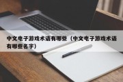 中文电子游戏术语有哪些（中文电子游戏术语有哪些名字）