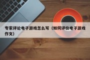 专家评论电子游戏怎么写（如何评价电子游戏作文）