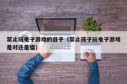 禁止玩电子游戏的日子（禁止孩子玩电子游戏是对还是错）