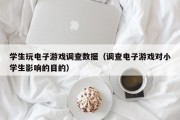 学生玩电子游戏调查数据（调查电子游戏对小学生影响的目的）