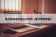 电子游戏选项怎么打开的（电子游戏界面）